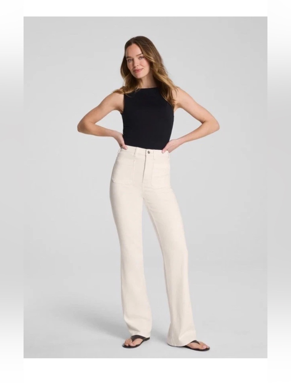 SPANX Shape Authentic 360 Easy Flare Jeans with Patch Pockets